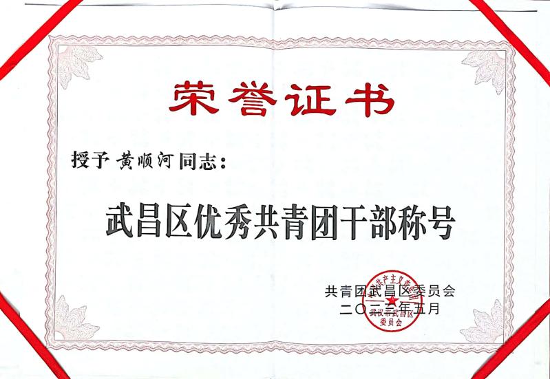 喜报！团武昌区委表彰威尼斯官网四个先进集体和个人！